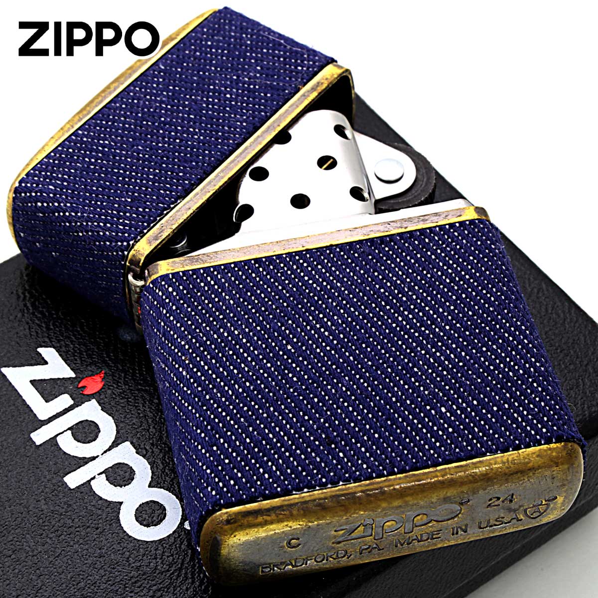 Zippo ジッポライター ARMOR アーマー デニム巻き 真鍮バレル 80091 プレゼント 贈り物 男性 女性 シンプル_4