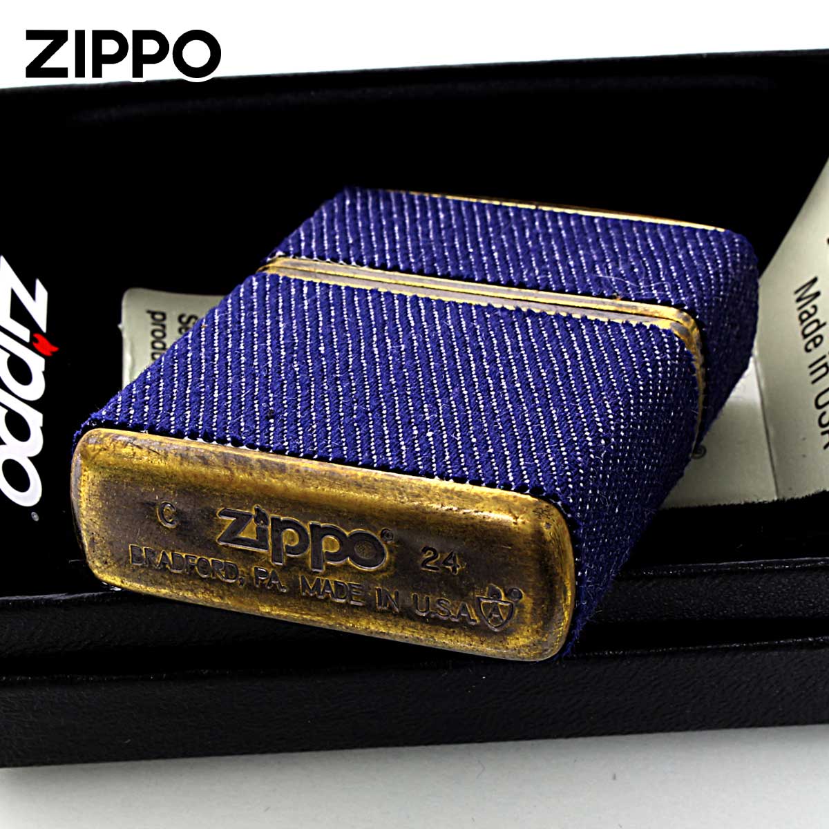 Zippo ジッポライター ARMOR アーマー デニム巻き 真鍮バレル 80091 プレゼント 贈り物 男性 女性 シンプル_5