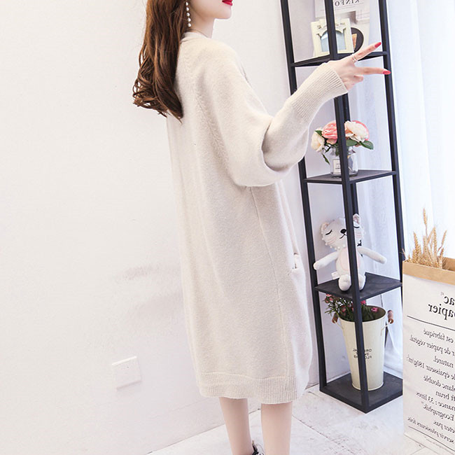 カーディガン 秋新作 洗えるニットコーディガン ロング レディース