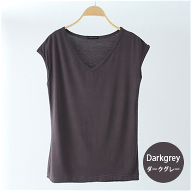 ブラウンCOFFEEプリント VネックTシャツ ブラウンCOFFEEプリント VネックTシャツ