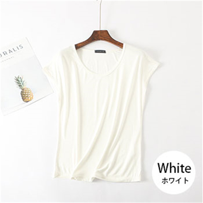 Tシャツ フレンチスリーブ vネック ラウンドネック 涼感