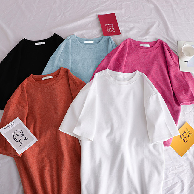 トップス カジュアルTシャツ Tシャツ かわいい ニットトップス 半袖 無地 2021夏新作 レディース 楽天市場】トップス Tシャツ レディース ブラック 春 夏 秋