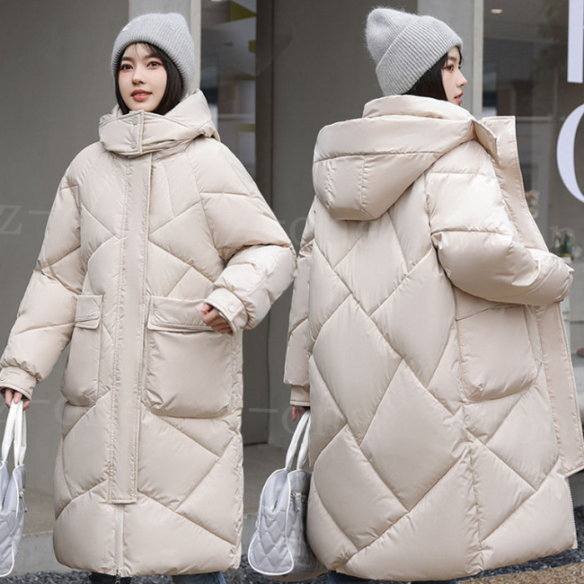中綿コート秋新作 レディース 冬 フード付き カジュアル ロング丈