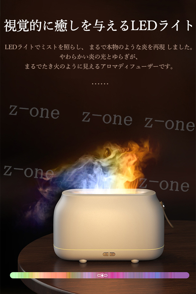 超音波加湿器 加湿器 焚火 炎 大容量 超静音 乾燥対策 USB給電式
