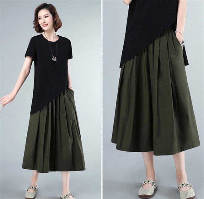 ナチュラルランドリー ワイドパンツ ガウチョパンツ ネイビー　濃紺 NATURAL LAUNDRY ナチュラルランドリー ガウチョパンツ ワイド
