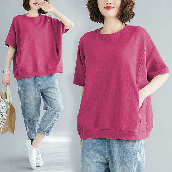 【新品未使用】カットソー トップス ブラウス　ピンク カットソー レディース Tシャツ 長袖 新作 春秋 伸縮性 トップス