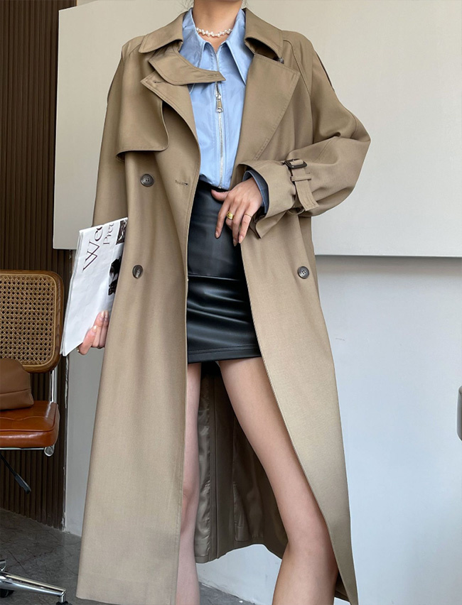 トレンチコートレディース50代 40代2026 ロング 大きいサイズ ショート