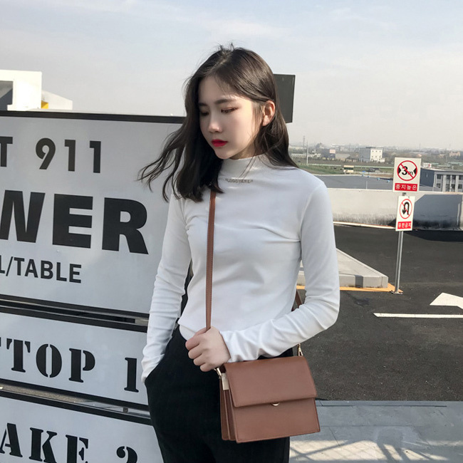 カットソー 秋 秋服 レディース トップス ハイネック 長袖T