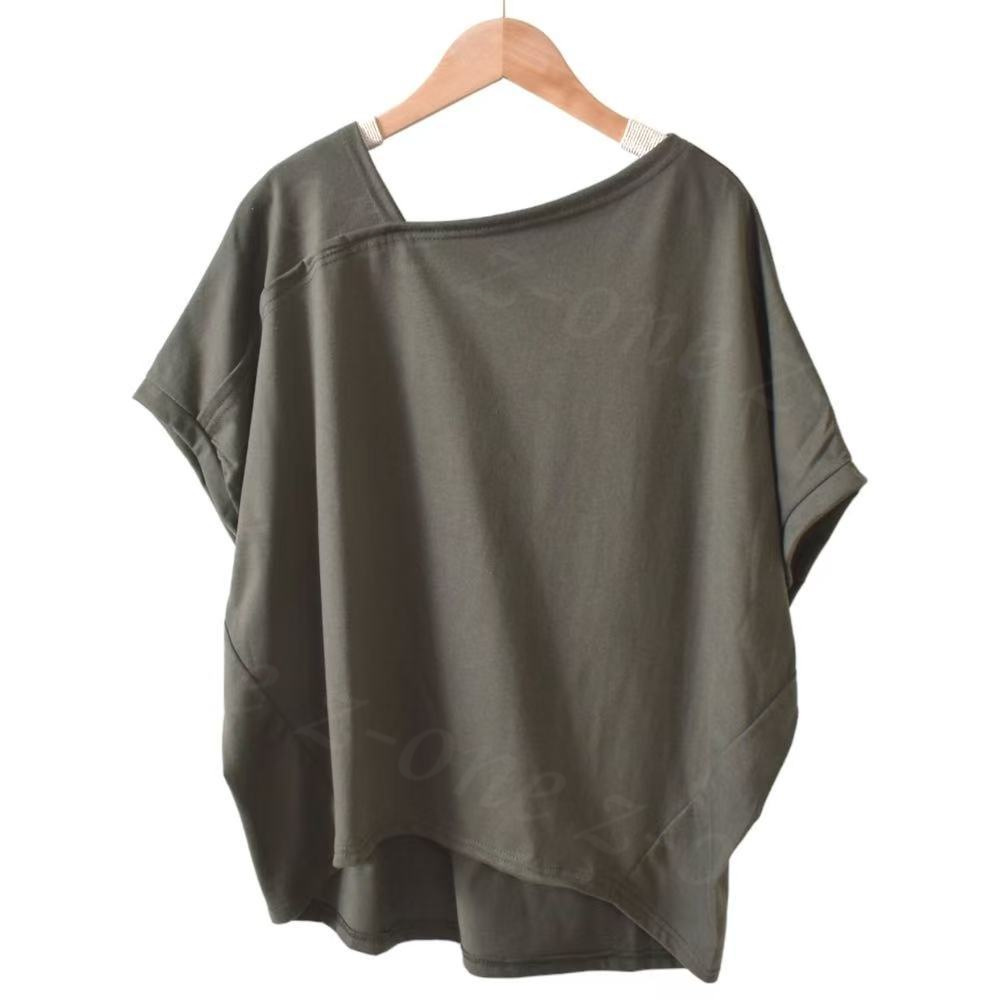 Tシャツ 半袖 アシンメトリーネック レディース トップスtシャツ