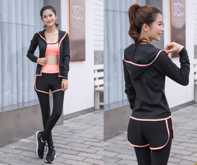 ヨガウェア 5点セット パンツ レギンス ブラ パーカー ジム フィット