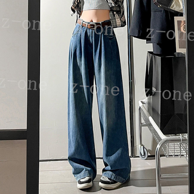 可愛デニムジーンズ厚綿ズボンゆったり出勤適用森女風1wd