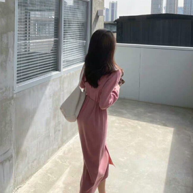 ワンピース 秋新作 ニット ニットワンピース 長袖 羽織り ゆったり