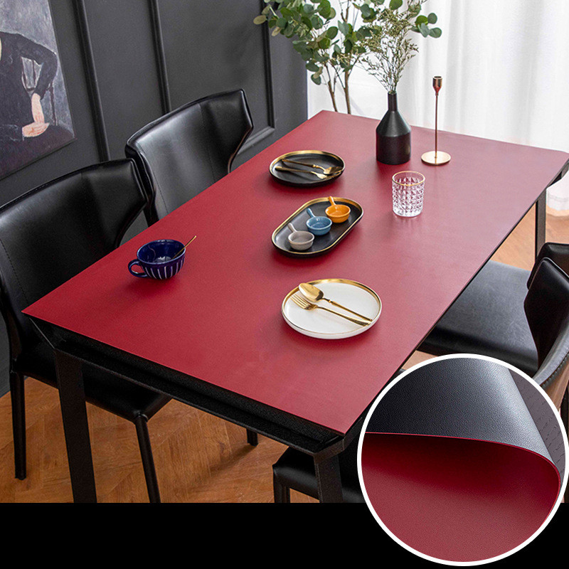 テーブルクロス pu皮革生地 両面用 北欧 テーブルマット 防水防油 耐熱
