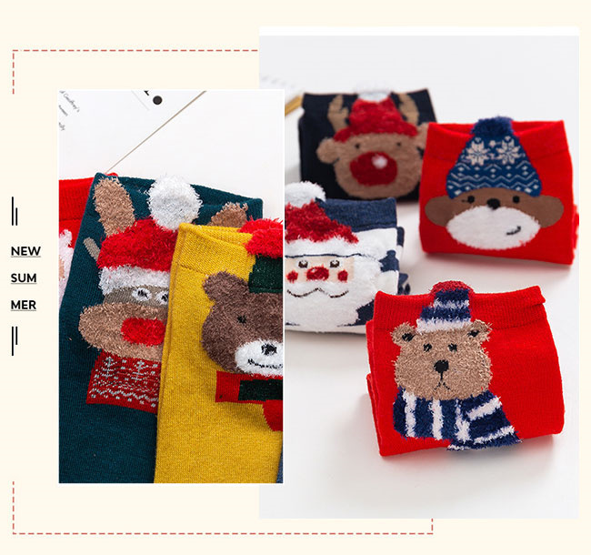 靴下 ソックス 4足セット レディース クリスマス柄 ショート かわいい
