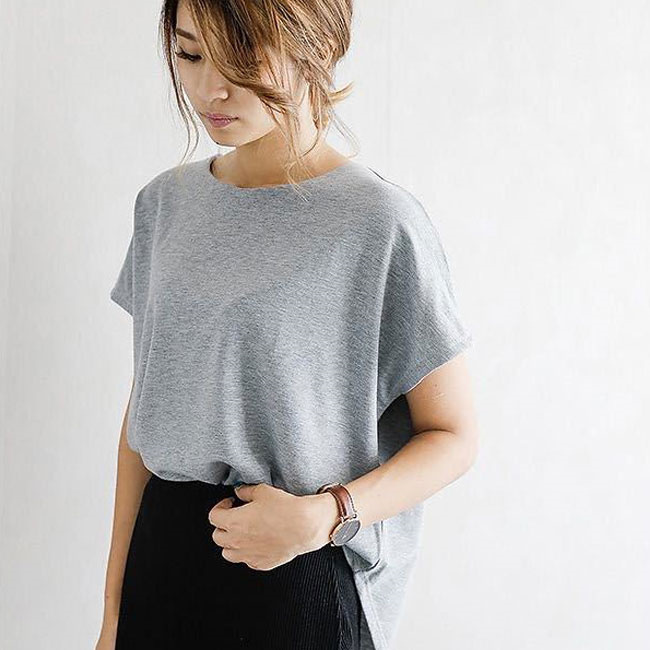 日本製 半袖 カットソー レディース UVカット クール素材 ストレッチ ふんわり 上品 シンプル きれいめ Tシャツ 無地 おしゃれ 女性 婦人 ブランド 春 夏 日本製 半袖 カットソー レディース UVカット クール素材