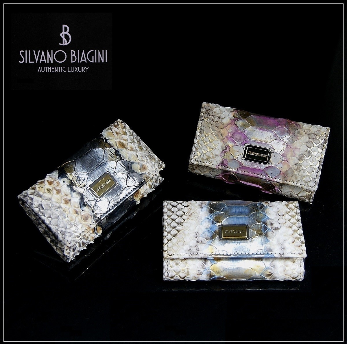 特価商品  蛇柄 パイソン キーケース BIAGINI SILVANO ヘビ柄 ヘビ革 本革 小物
