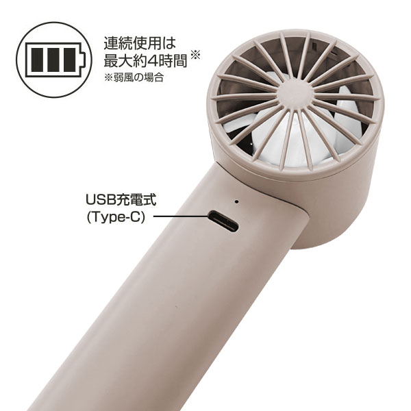 トレードワン ハンディファン 携帯扇風機 ウィ...の詳細画像4
