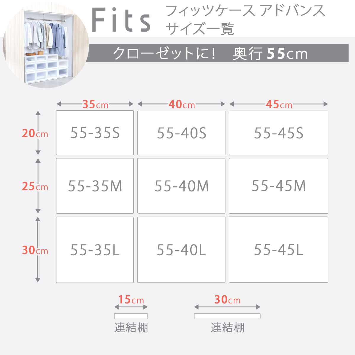 2個セット 天馬 Fits フィッツケース アドバンス 55-40L （フィッツユニット4030） WC（ホワイトクリア） 収納ケース 引き出し（幅40cm×奥行55cm×高さ30cm）の画像