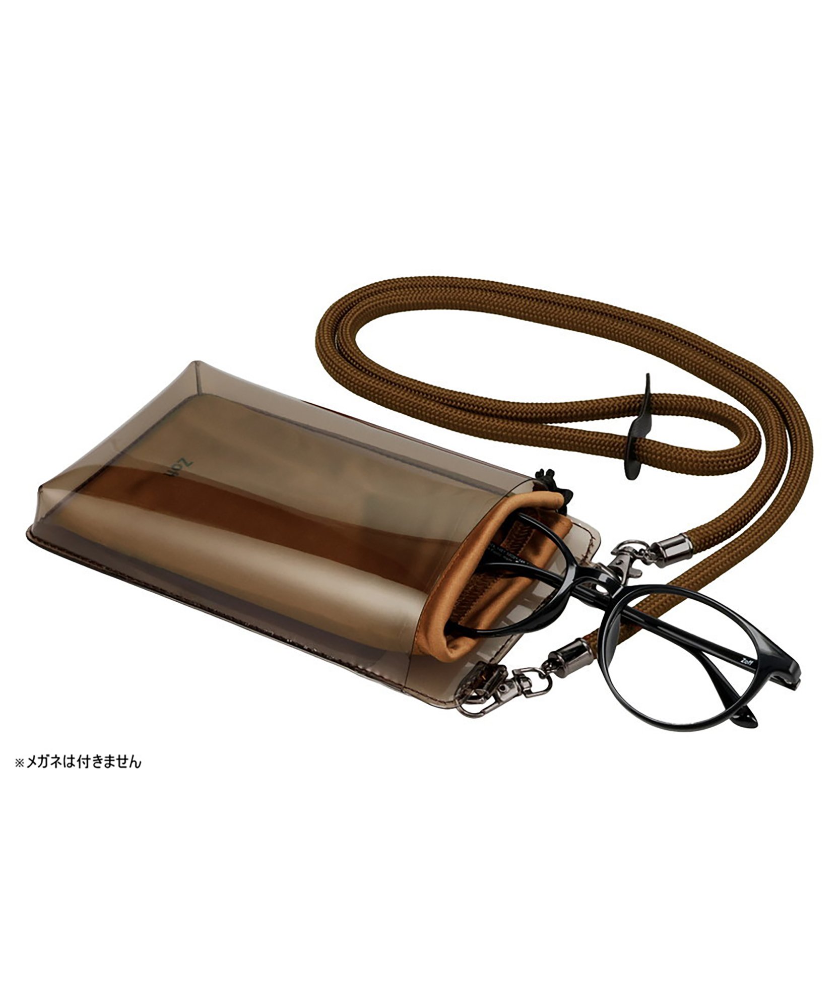 Zoff（ゾフ） メガネ・サングラス ケース 【クリア素材】 ミニバッグ