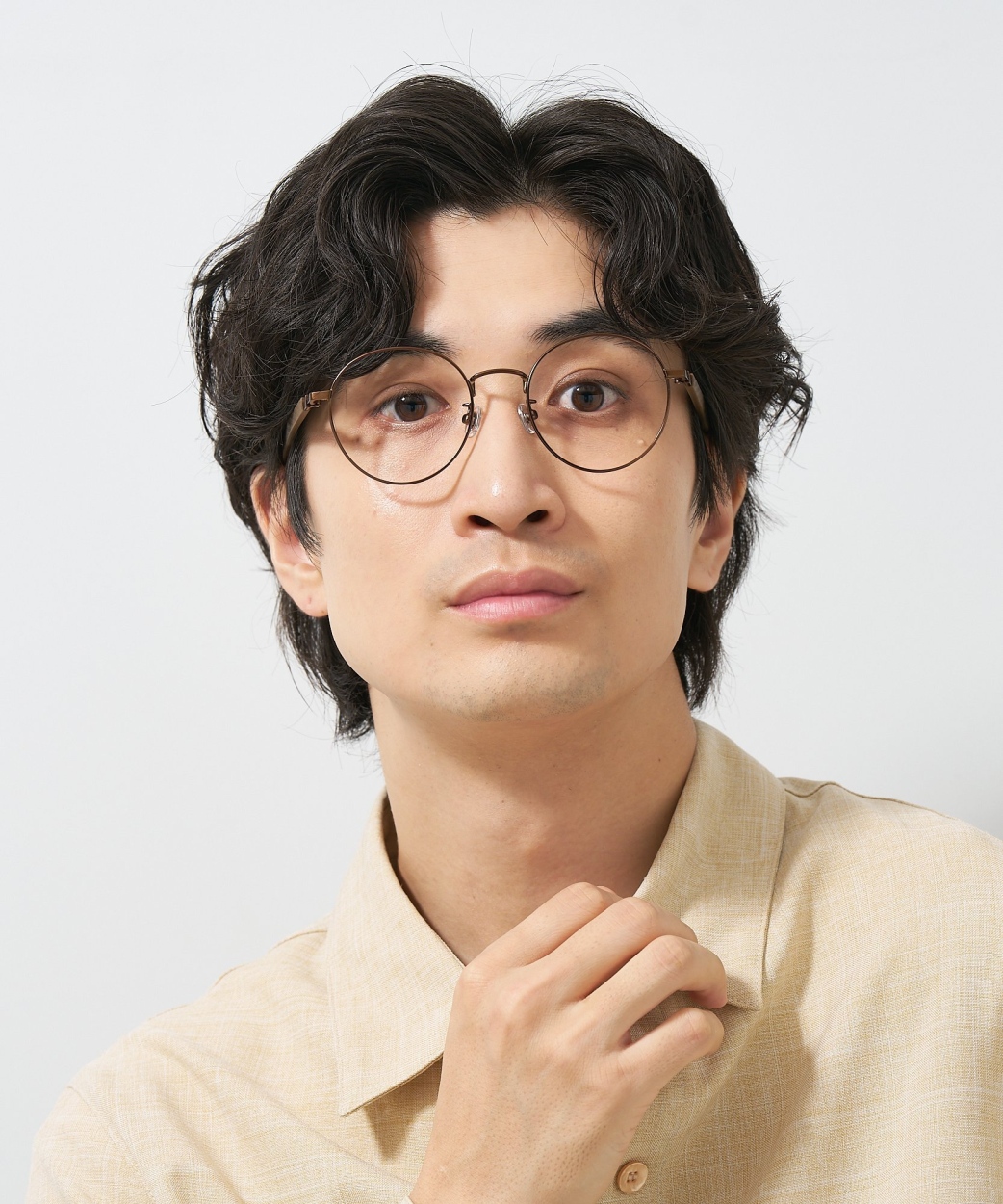 Zoff ボストン型 メガネ メタルフレーム コンビネーション