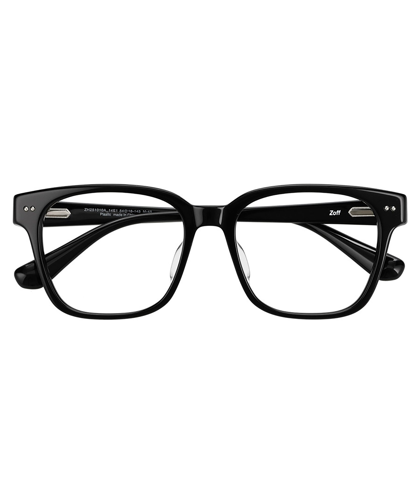 Zoff（ゾフ） メガネ｜四角 黒縁フレーム 伊達めがね 度付き（レンズ