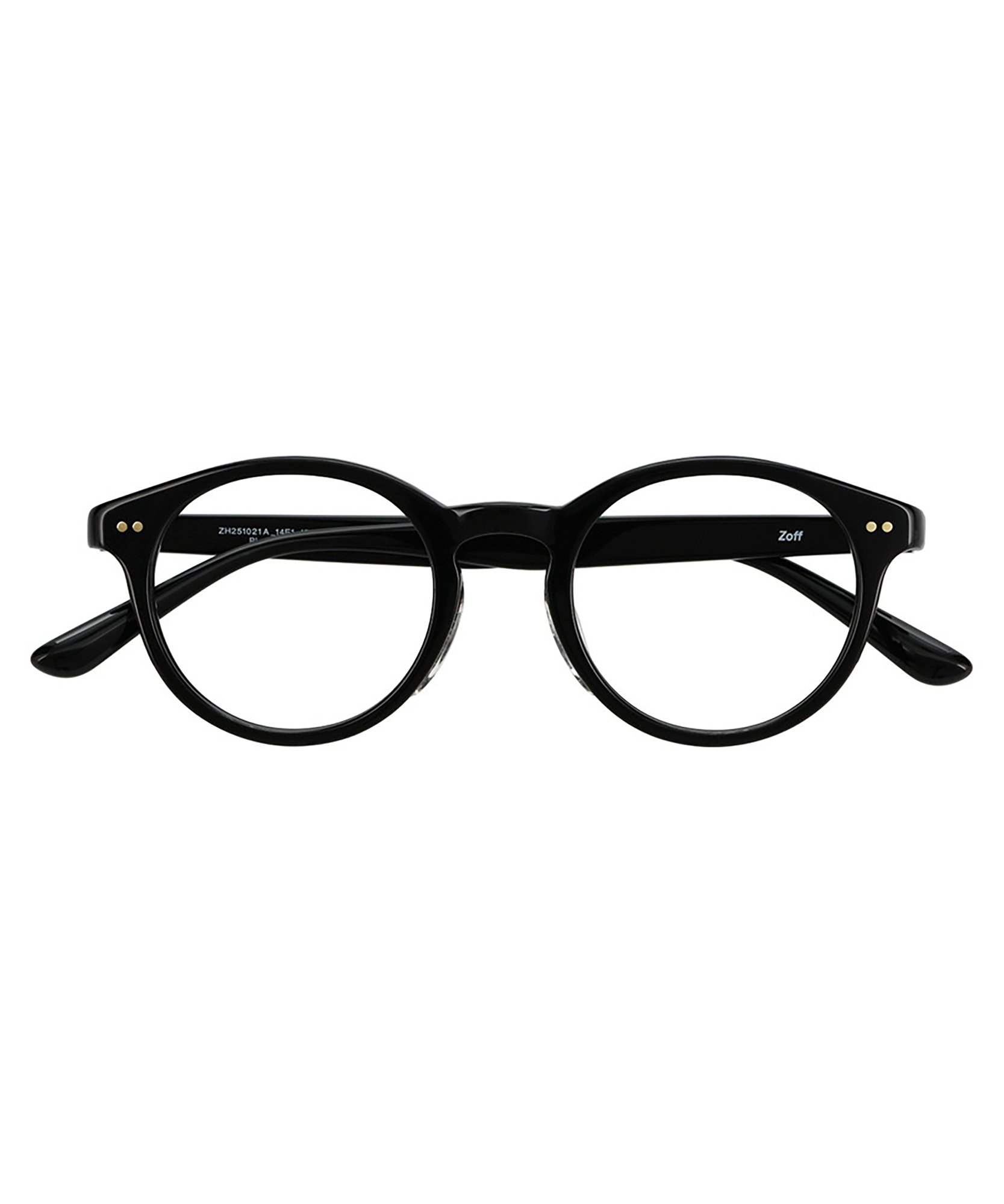 Zoff 眼鏡 シンプル 黒 ブラック ケース付き レンズ付き めがね メガネ Zoff（ゾフ） ボストン型 メガネ｜中顔面短縮みえメガネ 小さめサイズ