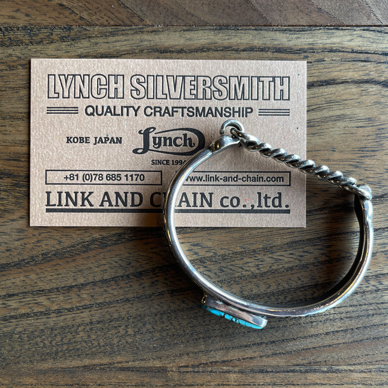LYNCH SILVERSMITH】SCALE CUFFS TURQUOISE CLOUD MOUNTEN Mサイズ
