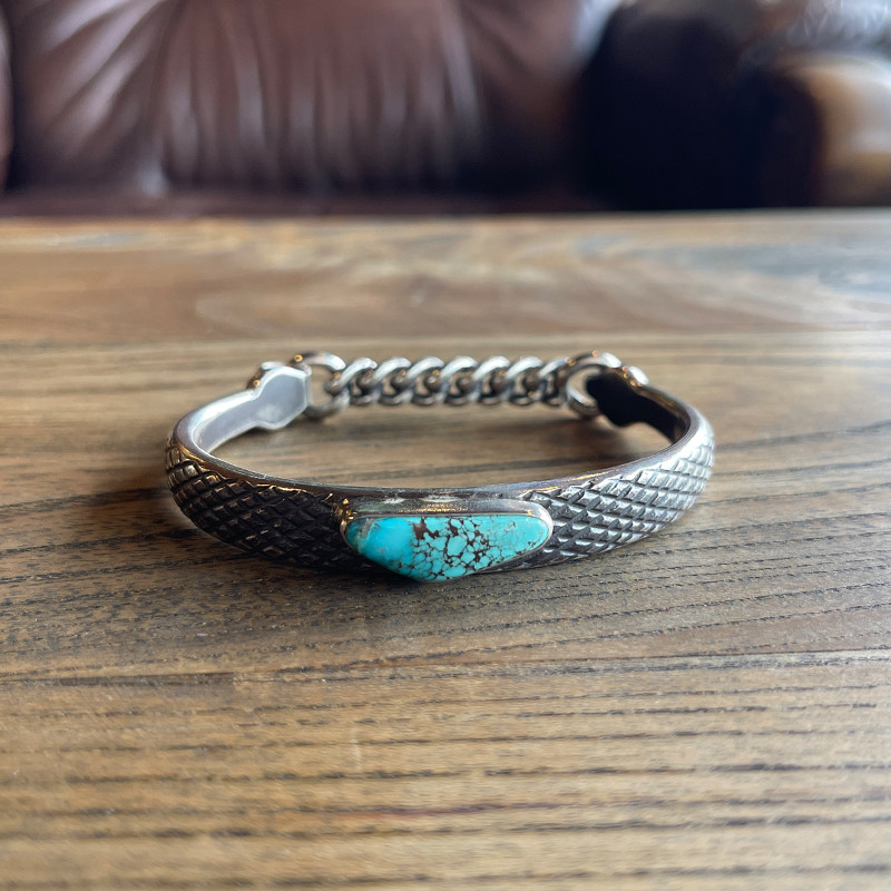 LYNCH SILVERSMITH】SCALE CUFFS TURQUOISE CLOUD MOUNTEN Mサイズ