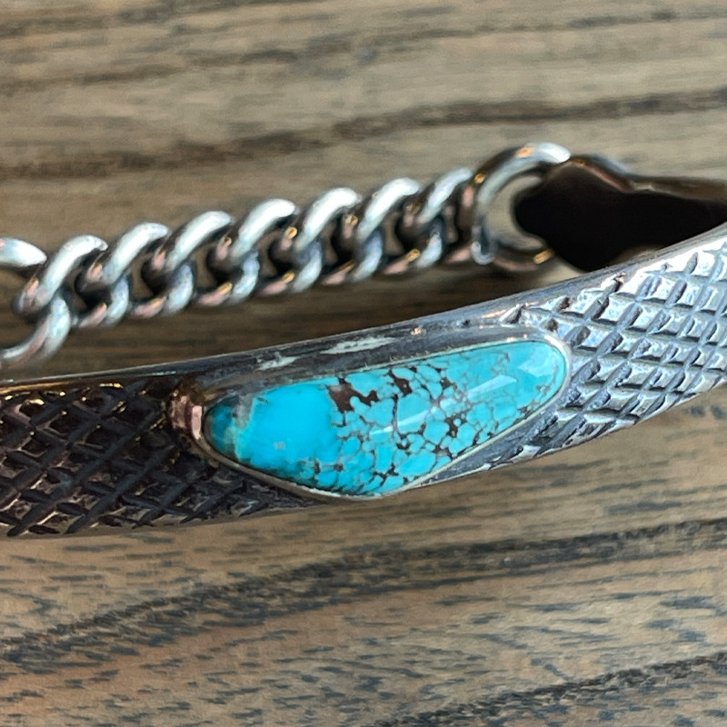 LYNCH SILVERSMITH】SCALE CUFFS TURQUOISE CLOUD MOUNTEN Mサイズ