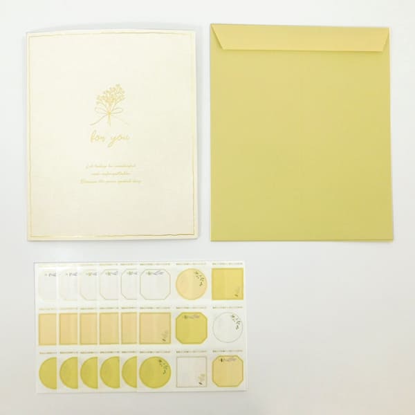 三つ折り色紙 ナチュラル メッセージシール54枚入 色紙 寄せ書き 大