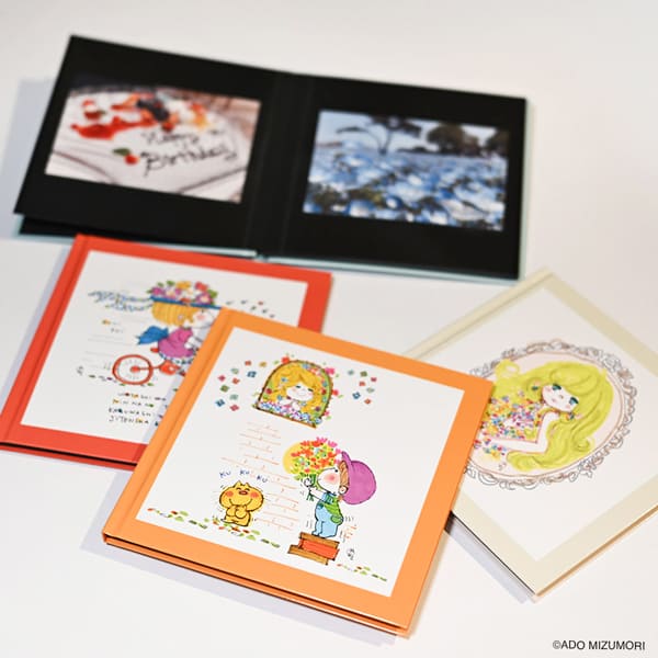 水森亜土 フォトアルバム フリー台紙 黒台紙 L判 12枚収納 アドちゃん