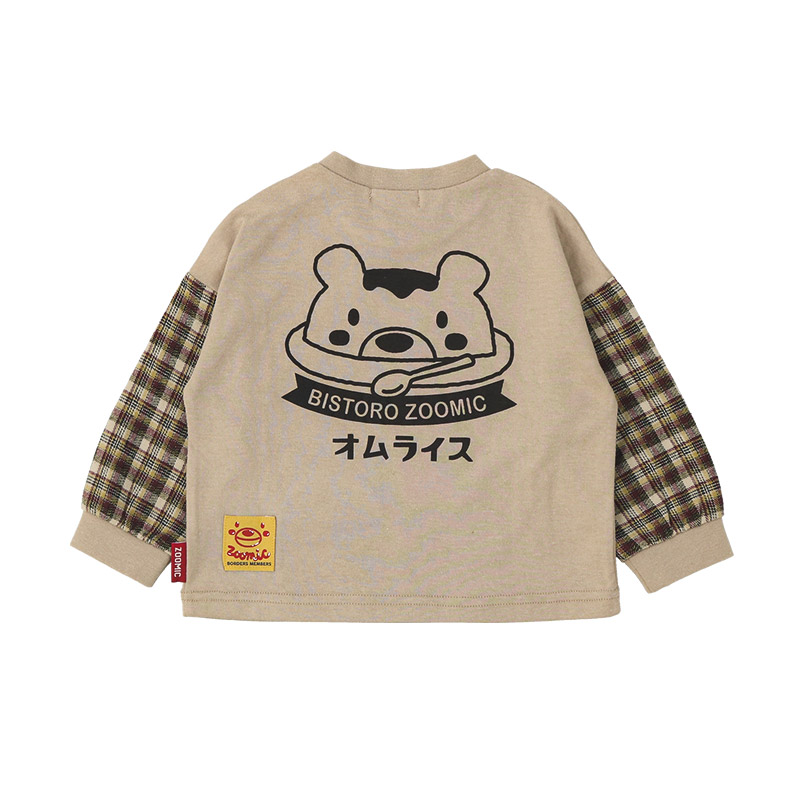 ZOOMIC（ズーミック） キッズ ロンT 長袖 Tシャツ 袖切替 チェック 袖