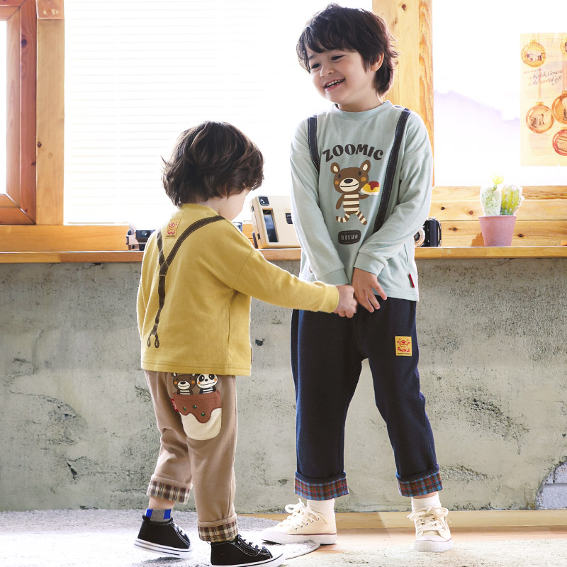 ZOOMIC（ズーミック） キッズ 7分丈パンツ 男の子 女の子 ニットデニム