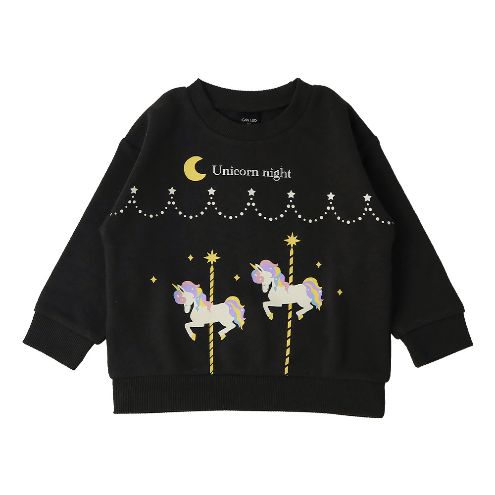 GrinLab（グリンラボ） キッズ プリント トレーナー 裏毛 起毛なし