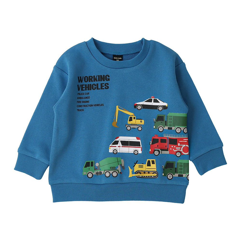 GrinLab（グリンラボ） キッズ プリント トレーナー 裏毛 起毛なし