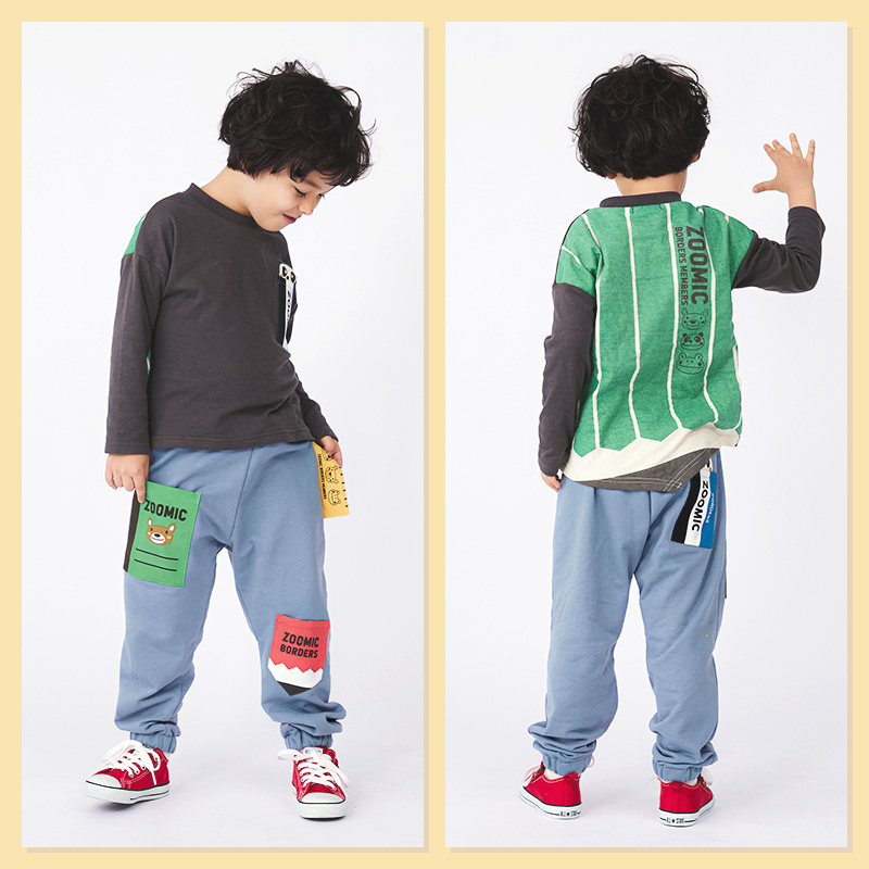 ZOOMIC 10分丈パンツ キッズ ベビー ジョガー ロングパンツ リブ
