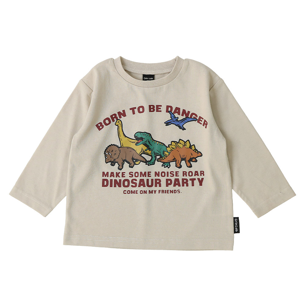 キッズ プリント ロンT 長袖 Tシャツ アップリケ 男の子 女の子 GrinLab グリンラボ インナー カットソー ベビー ユニコーン アイスクリーム ダイナソー 恐竜 | GrinLab | 06