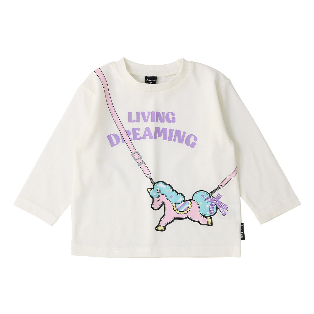 キッズ プリント ロンT 長袖 Tシャツ アップリケ 男の子 女の子 GrinLab グリンラボ インナー カットソー ベビー ユニコーン アイスクリーム ダイナソー 恐竜 | GrinLab | 13