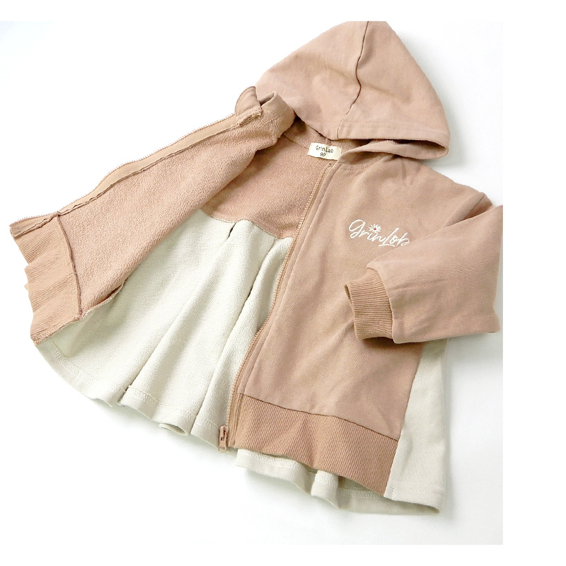 GrinLab（グリンラボ） パーカー 子供服 綿100％ 裏毛 切替 キッズ