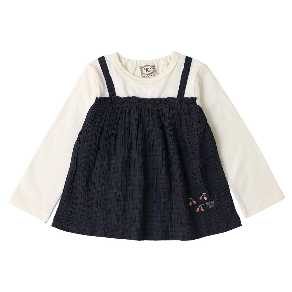 UZULAND（ウズランド） ガールズ ロンT 重ね着風 長袖 Tシャツトップス