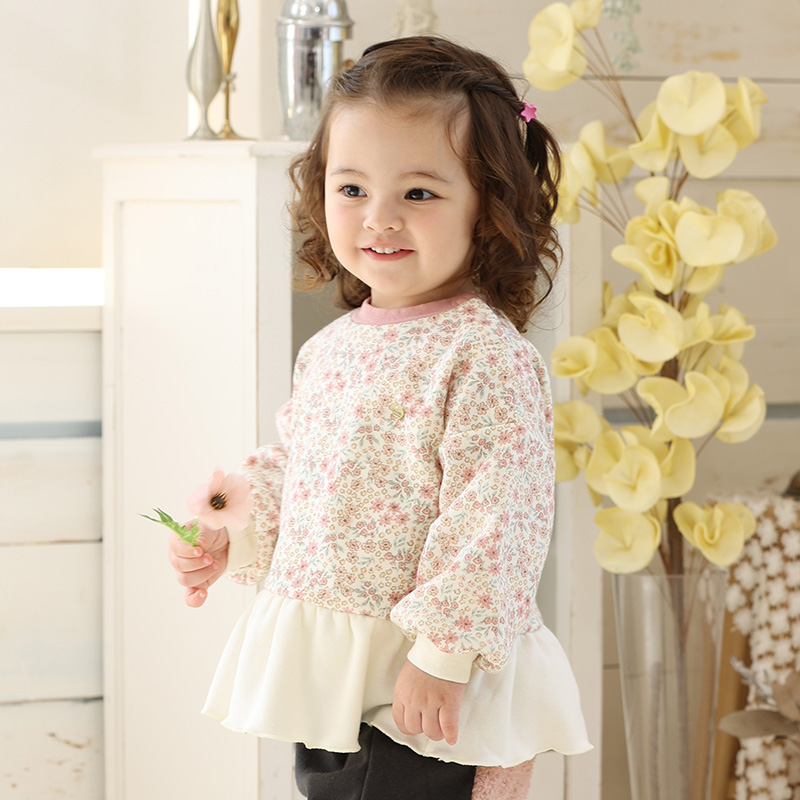 UZULAND（ウズランド） ガールズ トレーナー 花柄 裏起毛 長袖