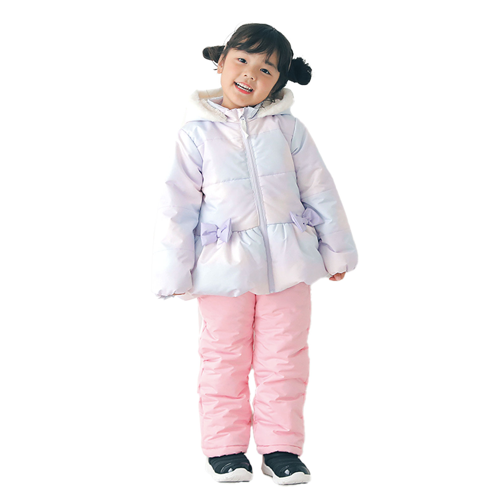 コート 女の子 リボン 防寒 アウター 中綿 ピンク ラベンダー 撥水加工 フード 80cm 90cm 95cm 100cm 110cm 120cm 130cm キッズ ジュニア ウズランド UZULAND | UZULAND | 02