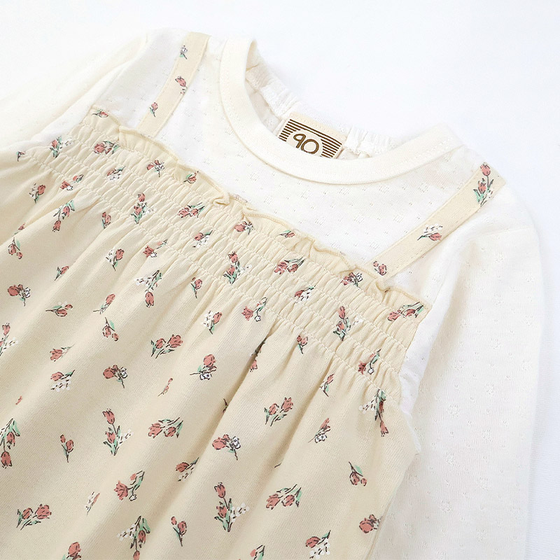UZULAND(ウズランド) ガールズ ロンT 重ね着風 花柄 長袖 Tシャツ UZULAND(ウズランド) ガールズ ロンT 重ね着風 花柄 長袖 Tシャツ
