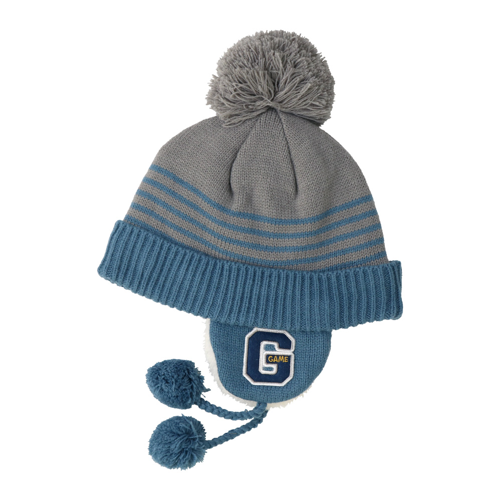 Golficers ポンポン付きニット帽 グリーン GOLFFICKERS 緑色 ポンポン付きニット帽 ポンポン付きの緑色ニット帽