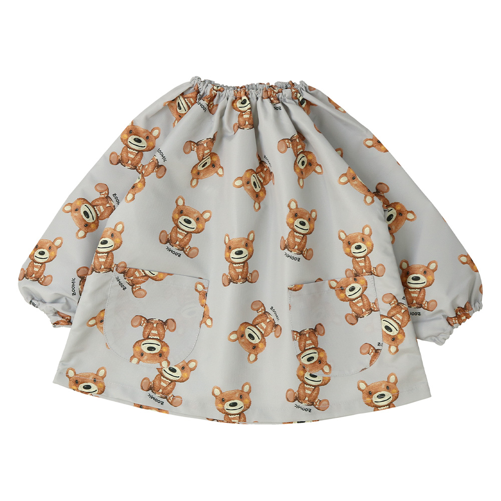 ZOOMIC キッズ スモック 長袖 エプロン 子供 撥水加工 90-130cm くま