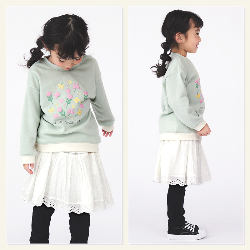 GrinLab（グリンラボ） キッズ トレーナー 裏起毛 スウェット 女の子