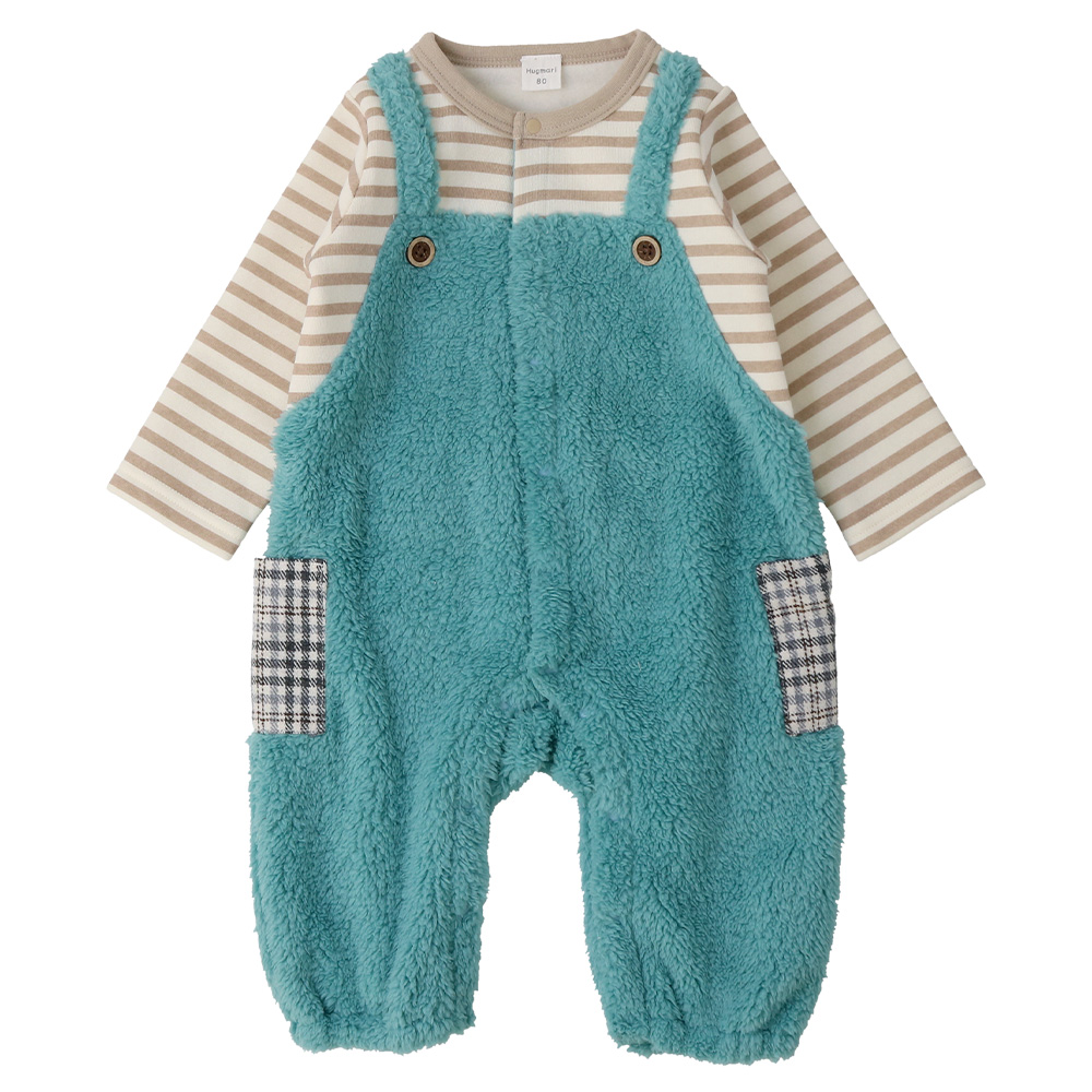 ベビー服 カバーオール 長袖 ロンパース 裏起毛 男の子 70cm 80cm
