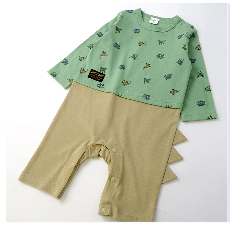ベビー服 カバーオール 恐竜 切替 セパレート ダイナソー 長袖