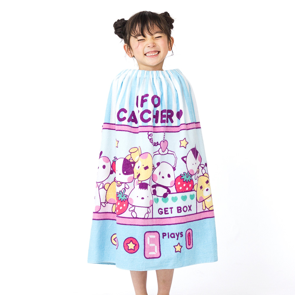 ラップタオル 70cm 女の子 子供 綿100％ ネームタグ付 巻きタオル バス