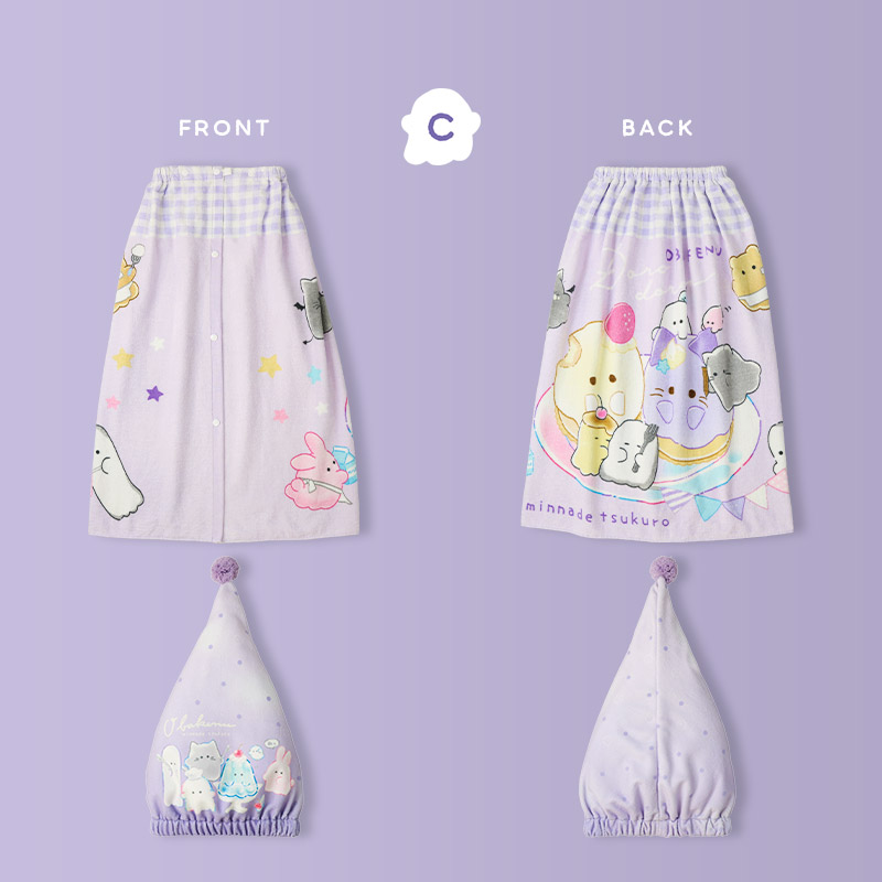 オバケーヌ ラップタオル タオルキャップ 2点セット 80cm キャラクター